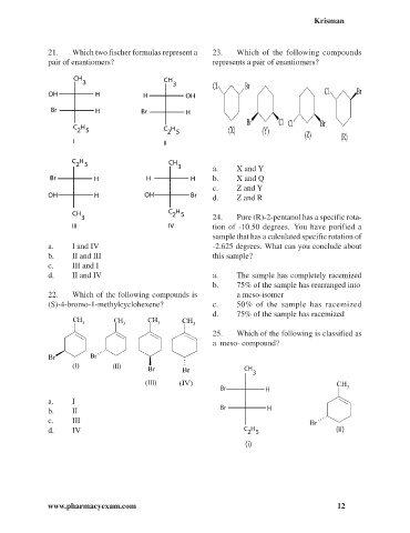 Page 11 FPGEE Medicinal And Organic Chemistry Q A Book